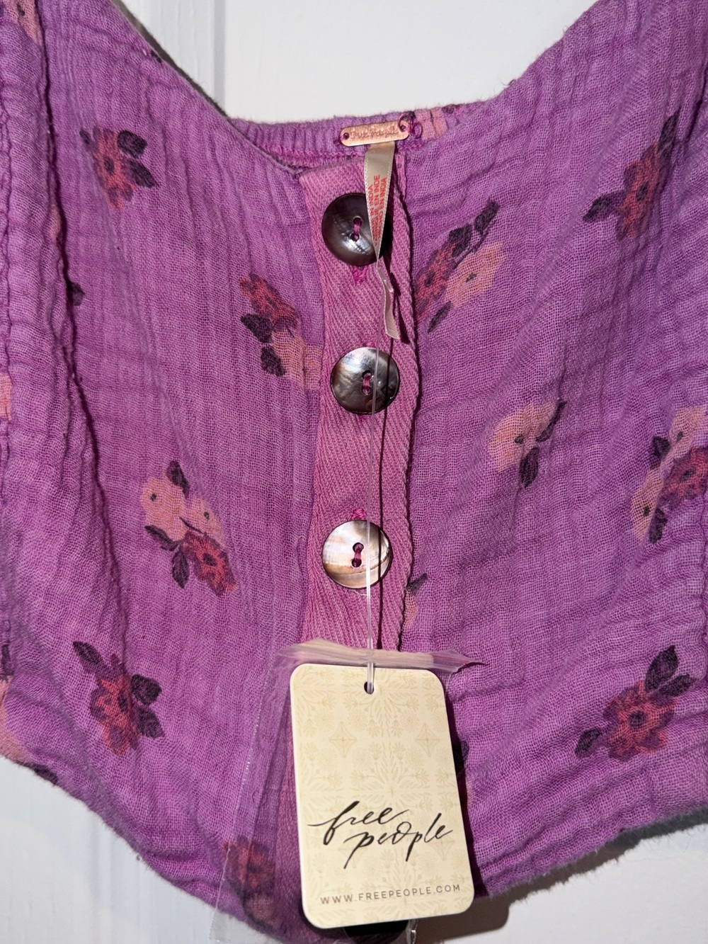 Free People Lavender Floral Button Maxi Skirt and Crop Top Set - Picture 3 of 5